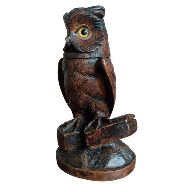 Black Forest Owl Jewelery Box, 1920s For Sale - Image 3 of 8