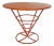 Center Table Round Vintage Enameled Orange Metal For Sale