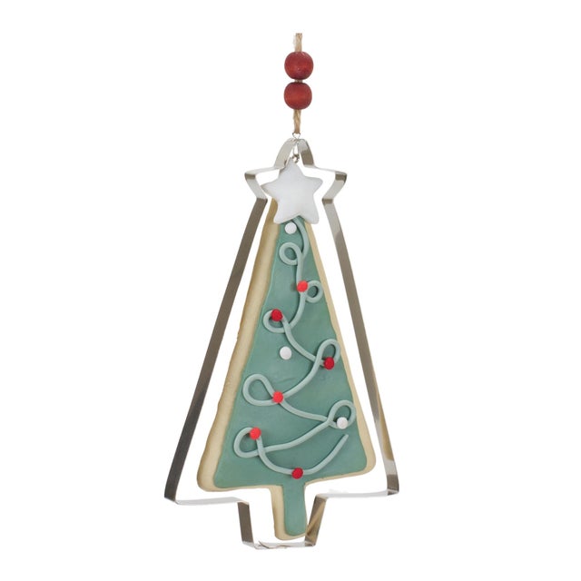 Contemporary Tree and Star Cookie Cutter Ornament (Set of 12) For Sale - Image 3 of 6