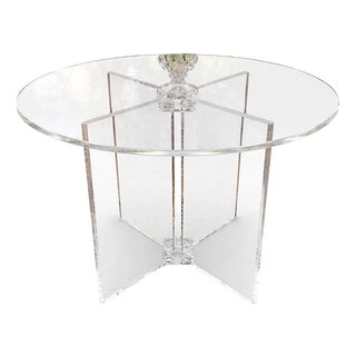 Vintage Acrylic Glass and Crystal Table, 1970s For Sale
