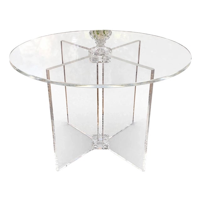 Vintage Acrylic Glass and Crystal Table, 1970s For Sale
