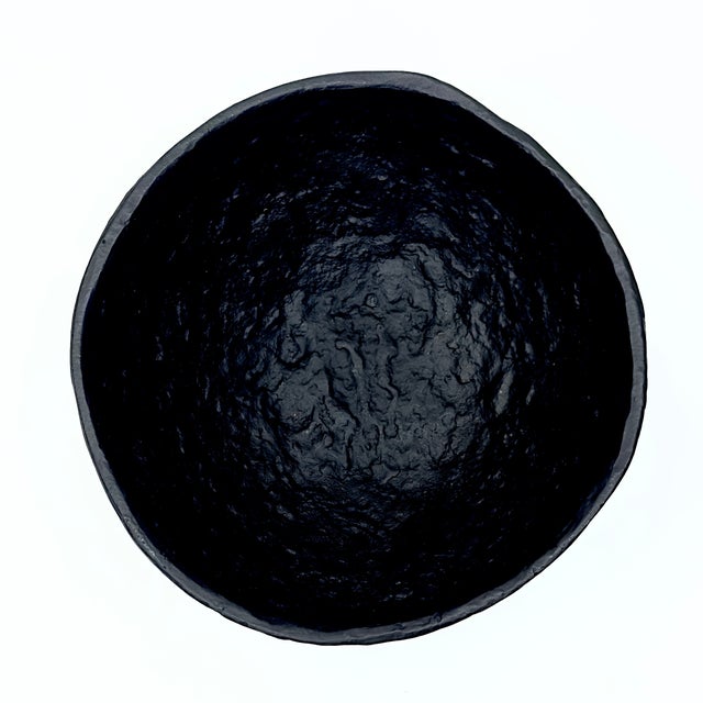 Oversized Limited Edition Black Ceramic Lava Ware Serving Bowl by Ikea For Sale In Miami - Image 6 of 13
