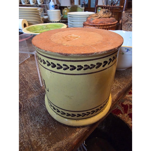 French French Yellow Glazed Tobacco Jar For Sale - Image 3 of 10
