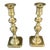 Vintage Brass Beehive Candlestick Holders- a Pair For Sale