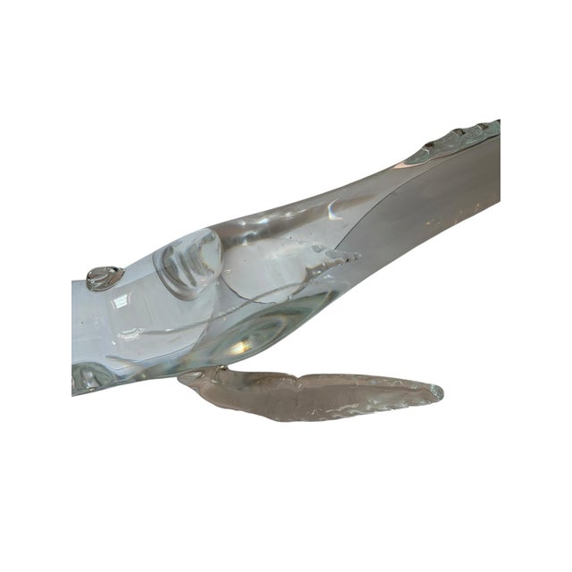 Transparent Large Vintage Crystal Whale Sculpture For Sale - Image 8 of 15