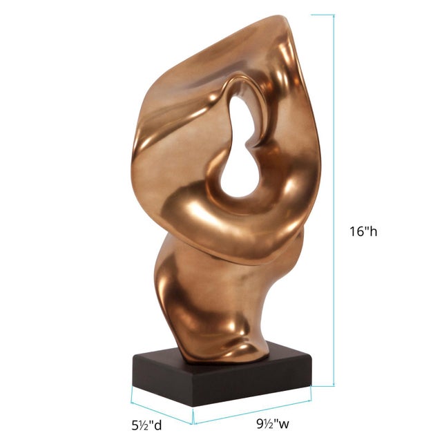 Ceramic Abstract Matte Bronze Ceramic Statue For Sale - Image 7 of 7