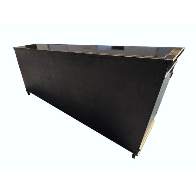 Vintage Chinese Asian Black Lacquer Chinoiserie Sideboard Credenza Greene Hinkle For Sale - Image 18 of 18