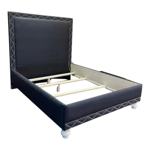 Modern Gray Fabric Bed Queen
