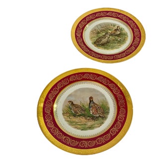 Animal Pattern Porcelain and Ceramic Plates, France, 1960s, Set of 2 For Sale