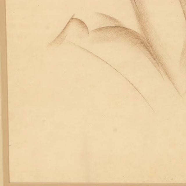 1930s Peter Marienus Camfferman Original Chalk Figural Drawing Signed Framed For Sale - Image 4 of 7
