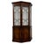 A handsome and unusually designed early 20th-century English display cabinet, finely constructed in mahogany and...