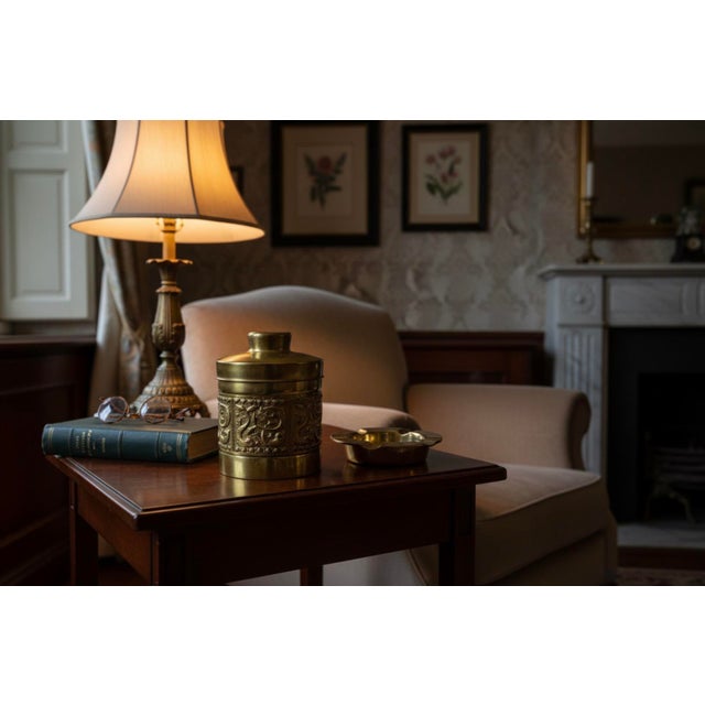 Brass Vintage German Brass Dolphin Relief Smoking Set - 2 Piece Duo For Sale - Image 8 of 8