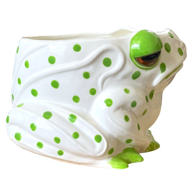 French 1960s Schmid Design Folio Polka-Dot Frog Planter, Jean Roger Style For Sale - Image 3 of 11