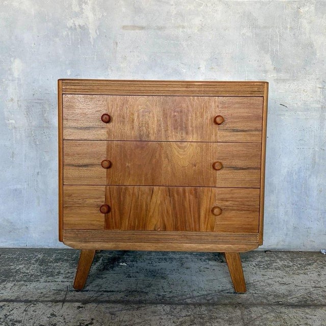 Wood Mid-Century Walnut and Oak Compact Chest of Drawers, 1960s For Sale - Image 7 of 7