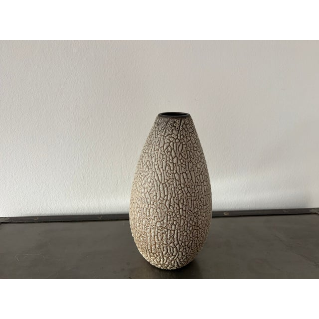 Mid-Century Modern Hand-Thrown Ceramic Vase with Shrink Glaze by Albert Kiessling, 1950s For Sale - Image 3 of 18