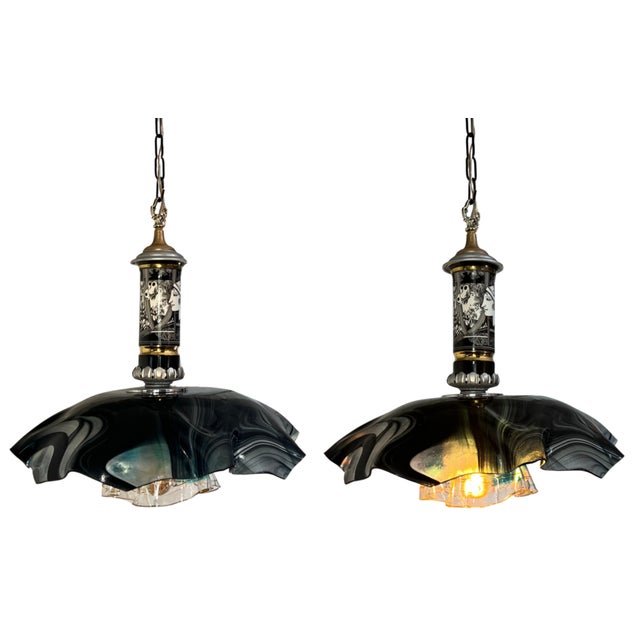 Dale Chihuly Mid 20th Century Hollohaza Porcelain Pendant Light For Sale - Image 4 of 18