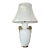 Mid-Century White Porcelain Table Lamp With Sculptural Gilt Handles (Hollywood Regency) For Sale