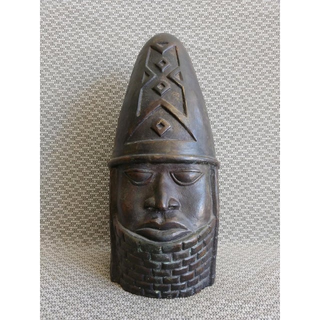 Vintage African Cast Bronze Head Sculpture Ghana Chairish