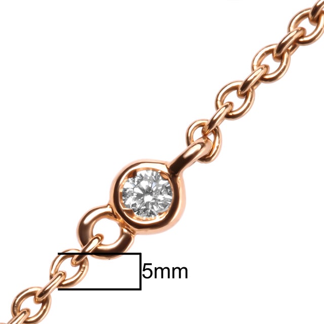 18K Rose Gold 1/2 Cttw Diamond and Freshwater Pearl Double Strand Station Necklace For Sale In New York - Image 6 of 6