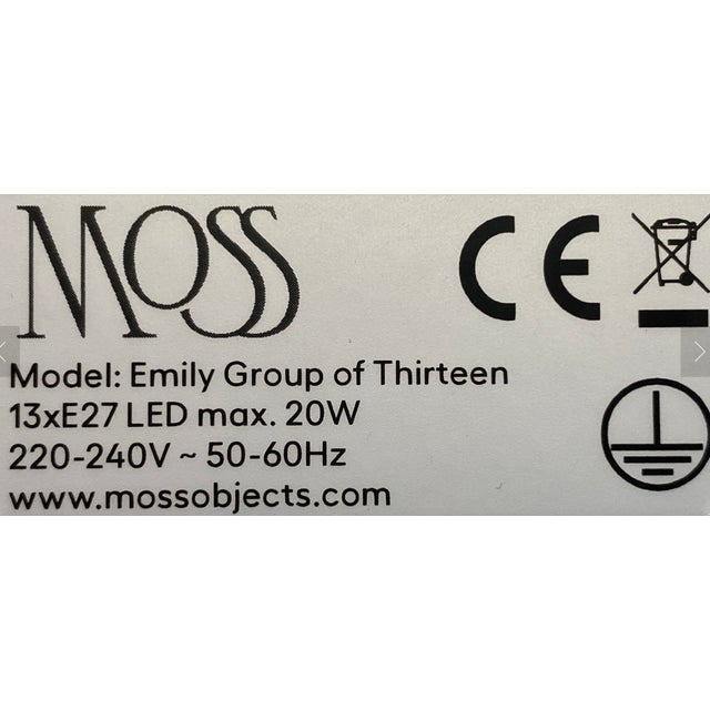 Wood Emily Group of Thirteen Chandelier Light in Anthracite Semi-Matte Paint by Daniel Becker for Moss Objects For Sale - Image 7 of 8