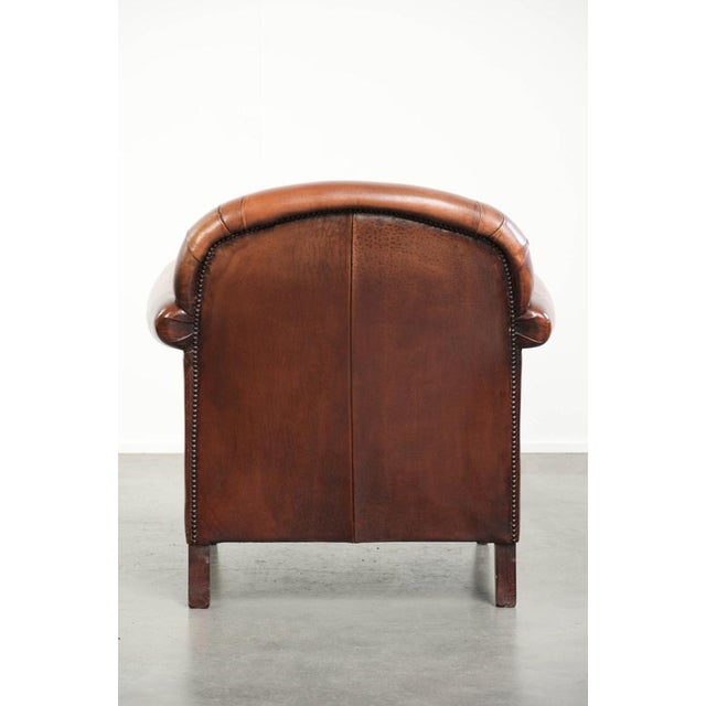Vintage Sheepskin Armchair with Decorative Studs For Sale - Image 4 of 15
