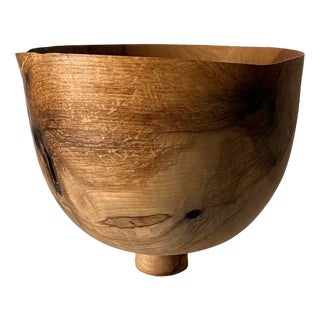 Minimalist Sculptural Vessel in Olive Ash For Sale