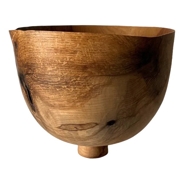 Minimalist Sculptural Vessel in Olive Ash For Sale
