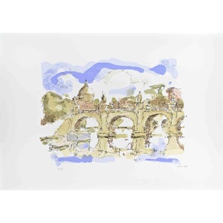 Franco Marzilli, View of Saint Peter Rome, 1980s, Lithograph For Sale