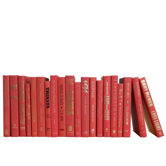 Transitional Decorative Books - Gala Books - Red Books By The Foot For Sale - Image 3 of 3