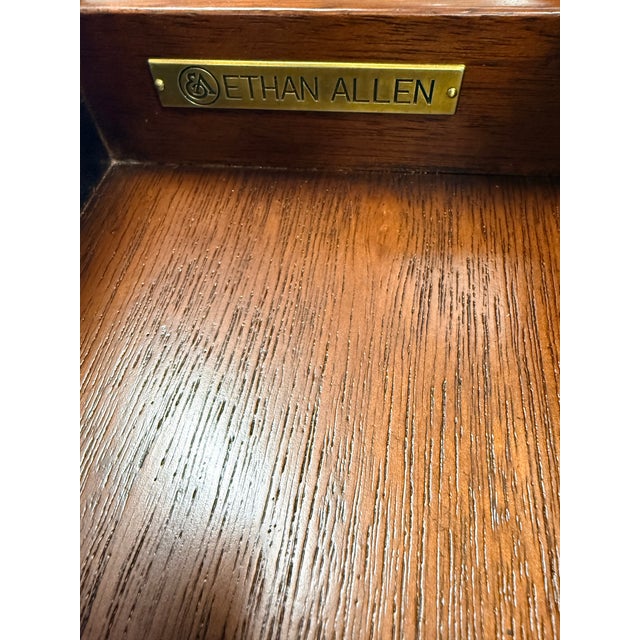 Early 21st Century Ethan Allen Traditional Leather Top Writing Desk With Turned Legs For Sale - Image 5 of 10