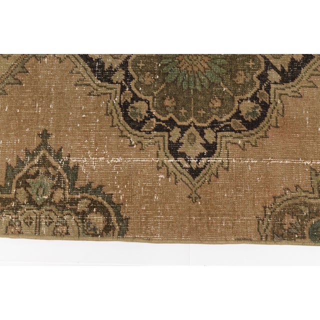 Textile 1960s Muted Earth Tones & Distressed Floral Medallions For Sale - Image 7 of 10