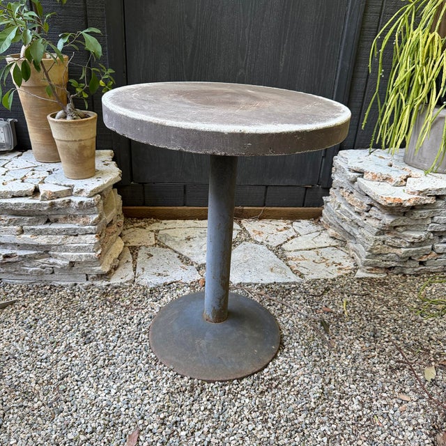 Brutalist 20th Century Brutalist Concrete Metal Cafe Table For Sale - Image 3 of 12