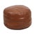 Brown Vintage Round Faux Leather Ottoman, 1970s For Sale - Image 8 of 14