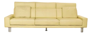 Leather Three-Seater Green Green-Yellow Sofa from Laauser