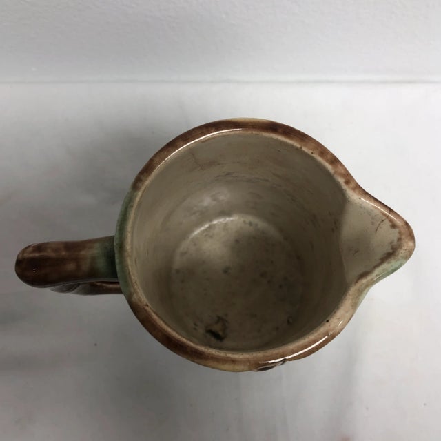 Traditional Vintage Majolica Crane & Fish Creamer For Sale - Image 3 of 8