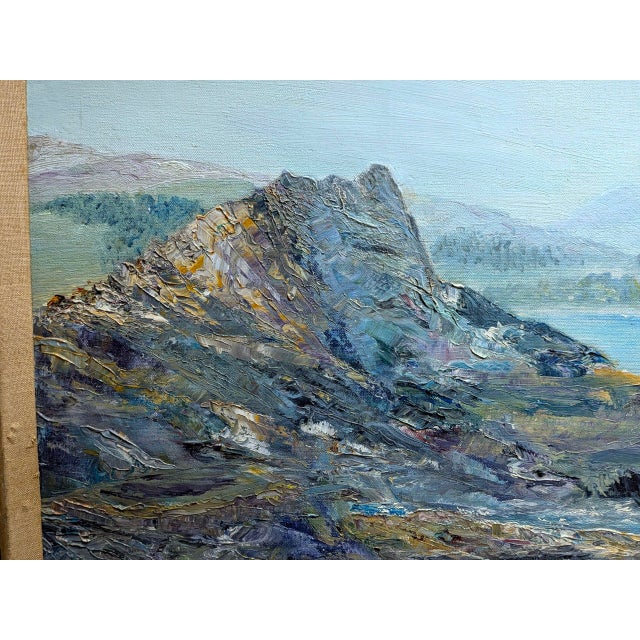 1970s Audrey Myrick Original Coastal Seascape Oil on Canvas in Carved Gilt Frame For Sale - Image 4 of 13