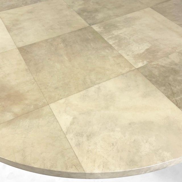 1990s Faux Goatskin Dining Table For Sale - Image 5 of 6