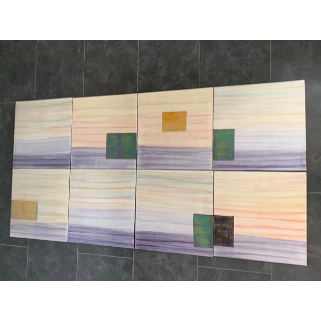 Iridescent Polychrome Abstract Panels in Metal, 1980s, Set of 8 For Sale - Image 17 of 17