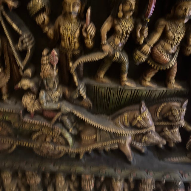 Wood Oriental Wood Carving Sculpture For Sale - Image 7 of 7