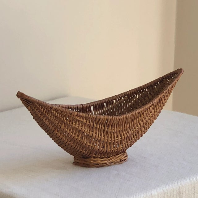 Mid 20th Century Mid-Century Half Moon Footed Basket For Sale - Image 5 of 13
