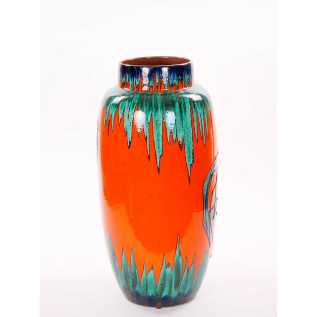 A large and impressive mid-20th century Scheurich glazed ceramic vase, made in West Germany and designed in the...
