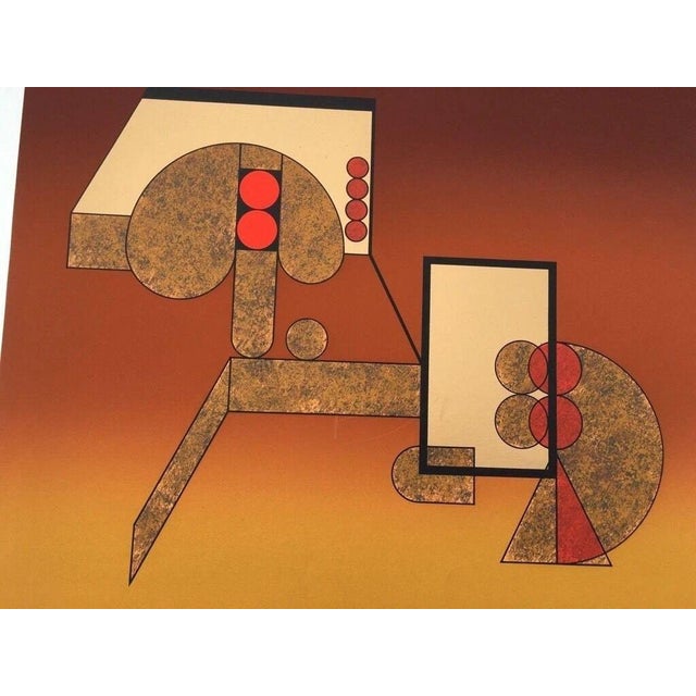 1970s Felguérez Barra Manuel, Abstraction Gold Embossing 32/50 Forms, 1970s, Lithograph For Sale - Image 5 of 13