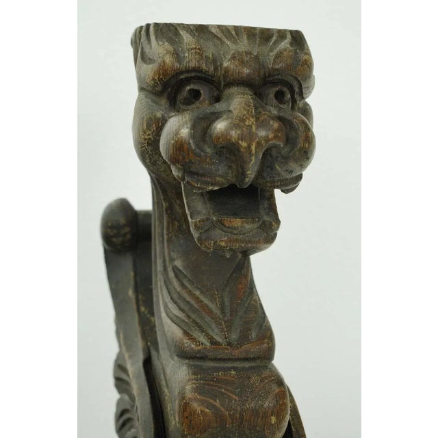 Pair of Mid 20th Century Pine Wood Griffins Furniture Carvings For Sale - Image 4 of 12