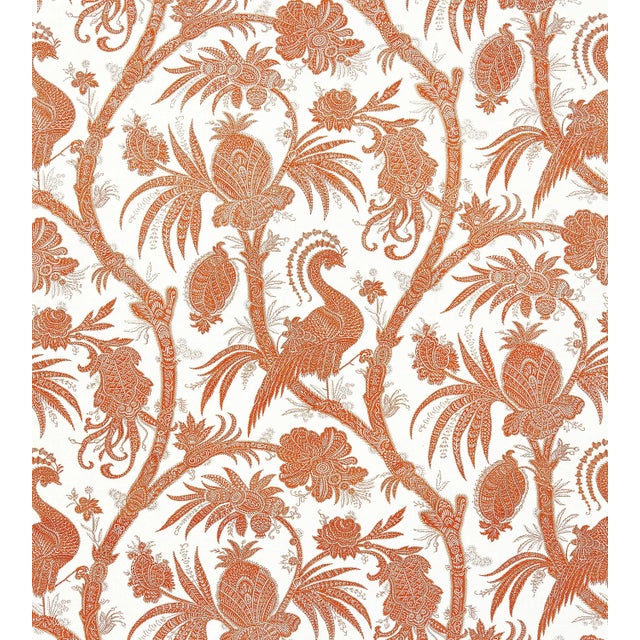 Contemporary Sample - The House of Scalamandré Balinese Peacock Wallcovering, Mandarin For Sale - Image 3 of 3