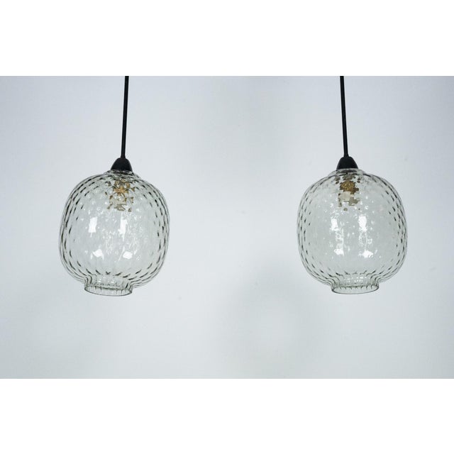 Mid-Century Modern Pendant Lamps in Smoked Murano Glass, Italy, 1950s, Set of 2, in Very Good conditions. Designed 1950 to...
