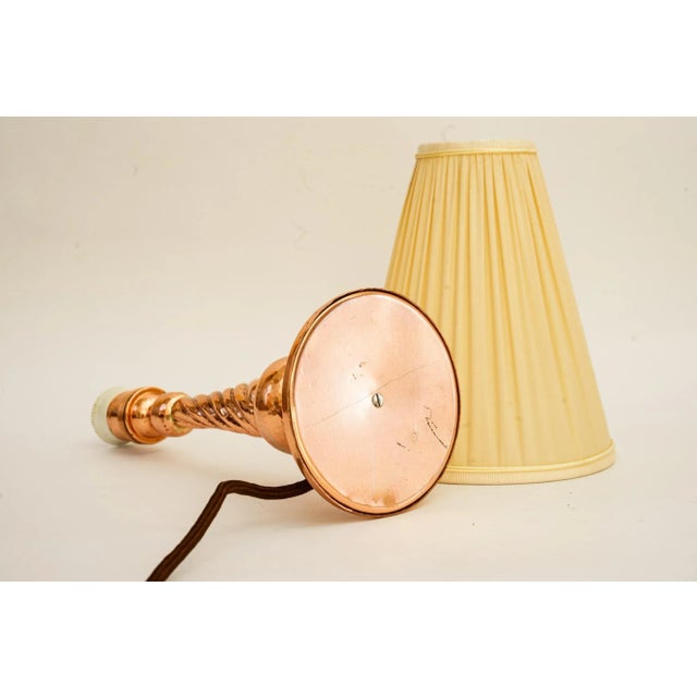 Art Deco Copper Table Lamp with Fabric Shade, Vienna, 1920s For Sale - Image 11 of 12