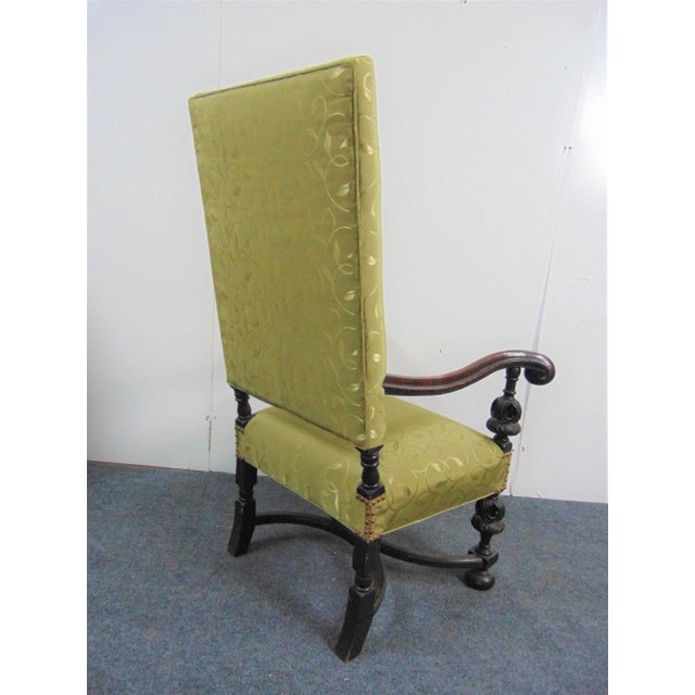 Victorian Carved Oak Throne Style Chair For Sale In Philadelphia - Image 6 of 9