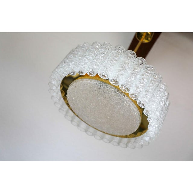 Vintage Ice Glass Tube Pendant Lamp from Doria Leuchten, Germany, 1970s For Sale - Image 4 of 18