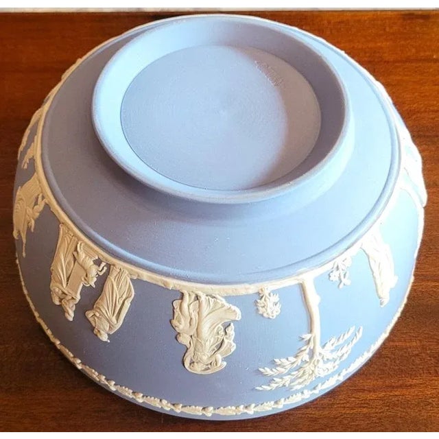 Ceramic Wedgwood Jasperware Pale Blue Centerpiece For Sale - Image 7 of 9