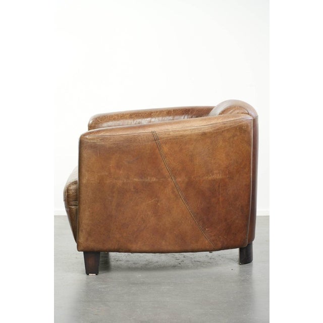 Cognac-Colored Cowhide Aviator Armchair For Sale - Image 5 of 13